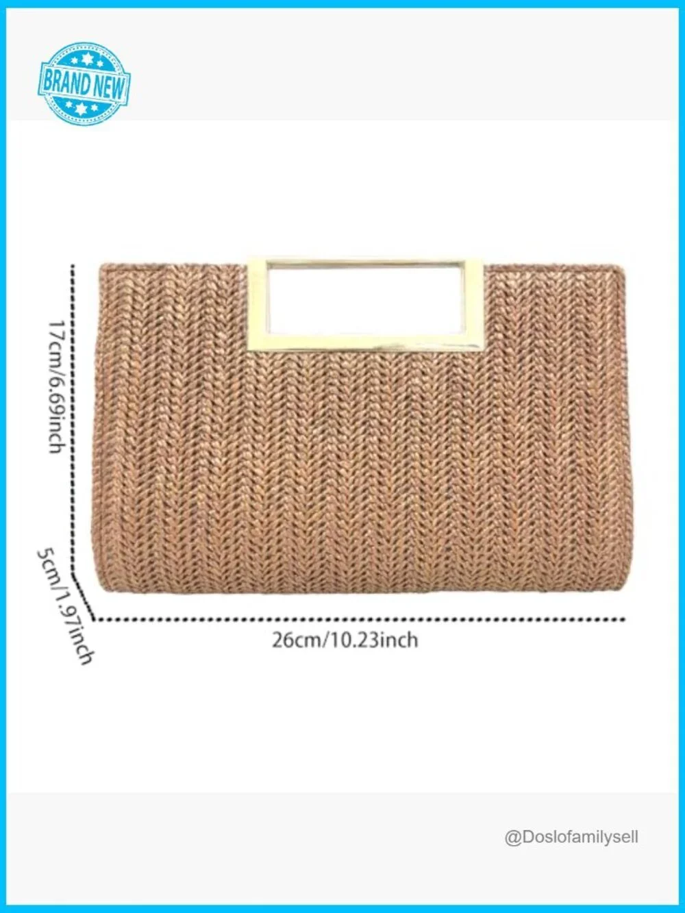Straw Raffia Woven Clutch Purse Top Handle Crossbody Bag Summer Beach